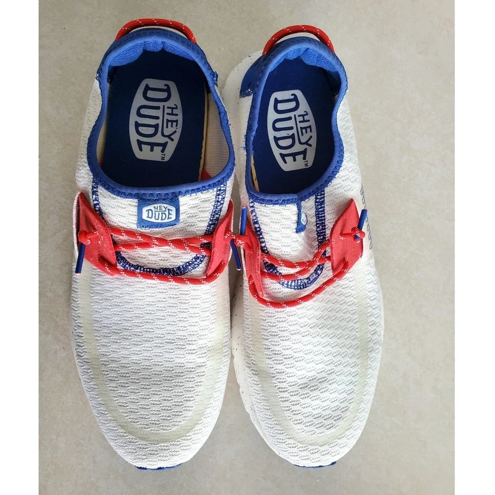 Hey Dude Sirocco Americana Varsity Blue White Red Sneakers Shoes Mens Size 11